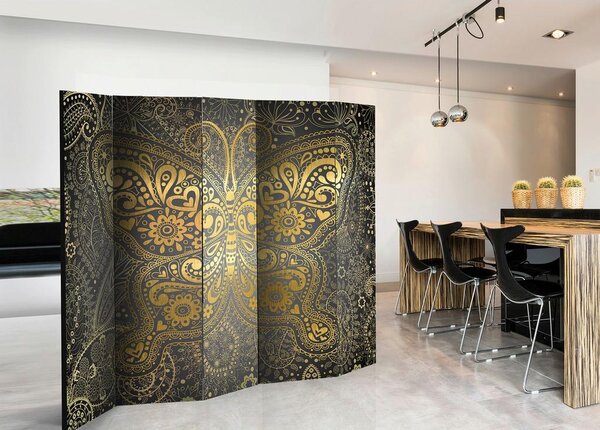 Artgeist Paravan Golden Butterfly I, 5-Delni, Dvostranski