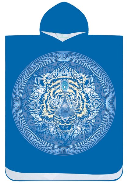 Pončo brisača TIGER modri 80x145 cm
