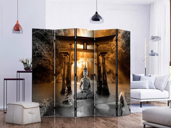 Artgeist Paravan Buddha Smile I, 5-Delni, Enostranski