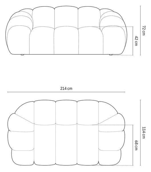 Zelena žametna sedežna garnitura 214 cm Diana – Micadoni Home