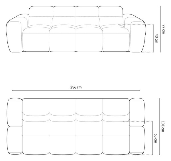 Bež sedežna garnitura 256 cm Lisa – Micadoni Home