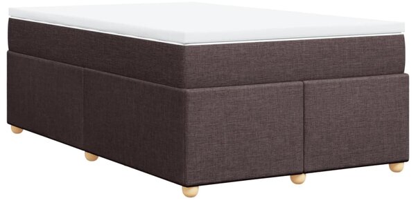 VidaXL Box spring postelja z vzmetnico temno rjava 120x190 cm blago