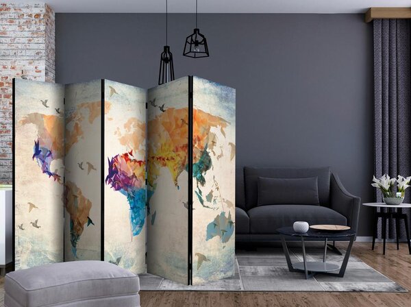 Artgeist Paravan Paper Birds I, 5-Delni, Dvostranski