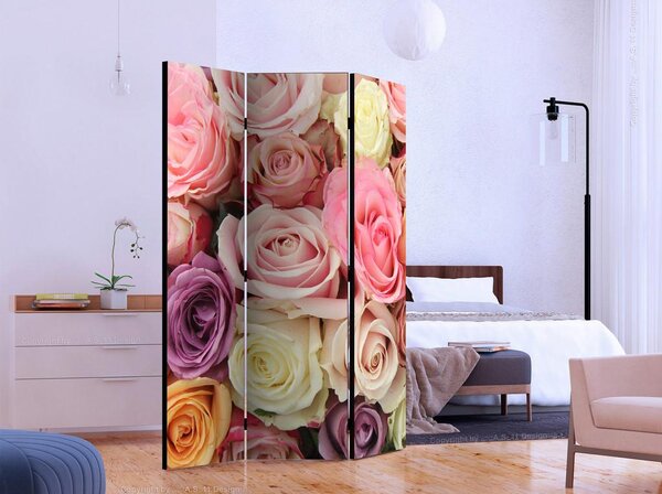Artgeist Paravan Pastel Roses, 3-Delni, Dvostranski