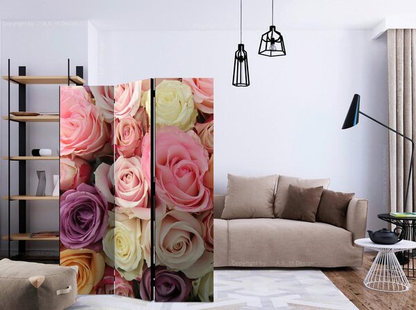 Artgeist Paravan Pastel Roses, 3-Delni, Dvostranski