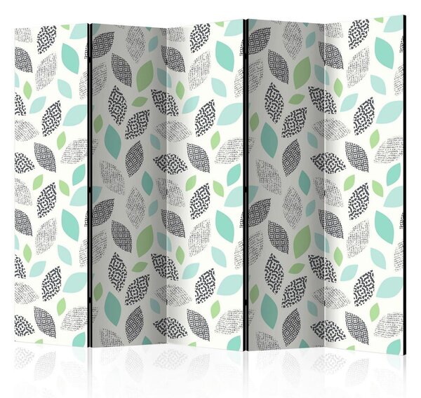 Artgeist Paravan Patterned Leaves I, 5-Delni, Dvostranski