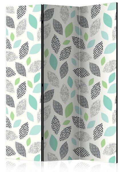 Artgeist Paravan Patterned Leaves, 3-Delni, Dvostranski