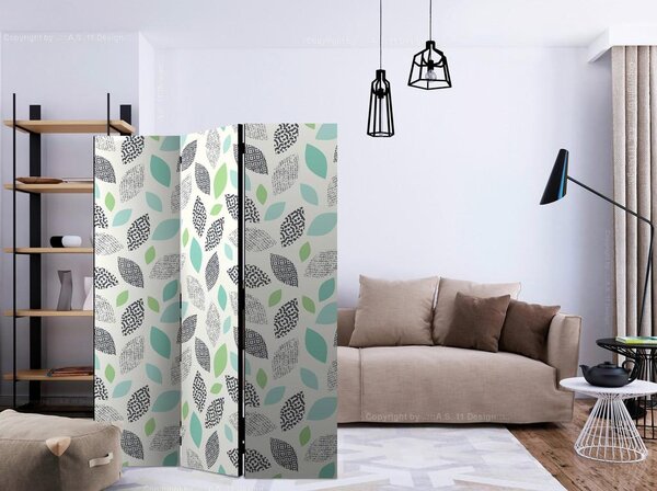 Artgeist Paravan Patterned Leaves, 3-Delni, Dvostranski