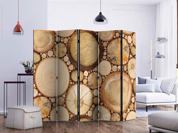 Artgeist Paravan Wood Grains I, 5-Delni, Enostranski