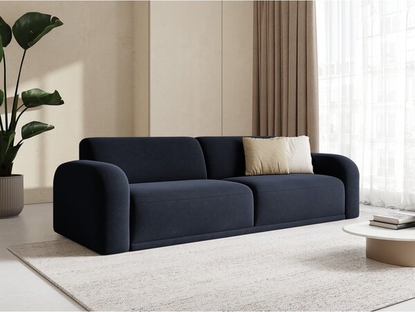 Temno modra žametna sedežna garnitura 242 cm Erin – Micadoni Home