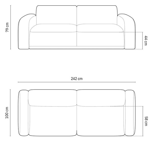 Temno modra žametna sedežna garnitura 242 cm Erin – Micadoni Home