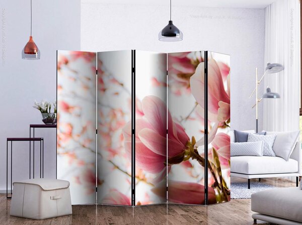 Artgeist Paravan Pink Magnolia I, 5-Delni, Dvostranski