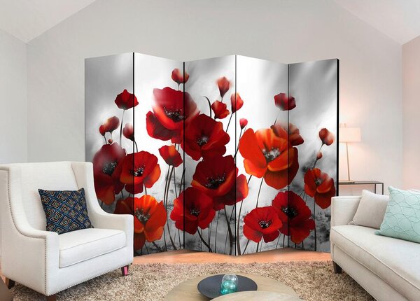Artgeist Paravan Poppies I, 5-Delni, Dvostranski