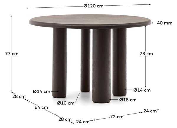 Okrogla jedilna miza ø 120 cm Mailen – Kave Home