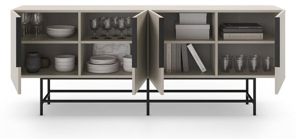 Kremno bela nizka komoda 200x77,5 cm Eldia – Marckeric