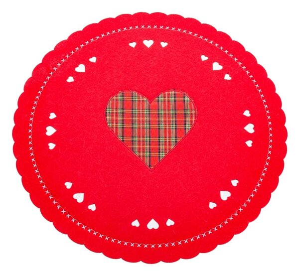 Tekstilni pogrinjek ø 30 cm Christmas Heart – Casa Selección