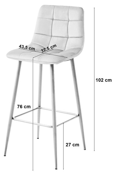 Barski stol ARCETO VELVET, bež