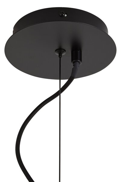 Art Deco Pendant Lamp Black with Smoke Glass Oval 14-Light - Mochan