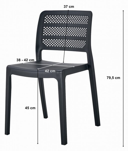 Črno-bela jedilna garnitura 1+4, miza OSLO 80x80 in črni plastični stoli PAGI