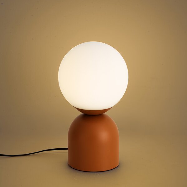 Namizna svetilka Hotel Chic oranžna z opalnim steklom - Pallon Trend