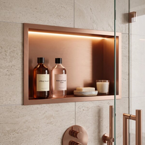 Kopalniška nišna polica LED 30x45 Brush Copper