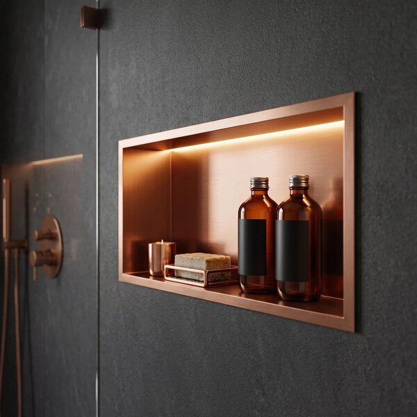 Kopalniška nišna polica LED 30x60 Brush Copper