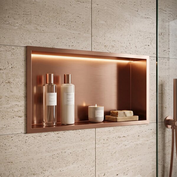 Kopalniška nišna polica LED 30x60 Brush Copper