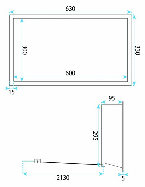 Kopalniška nišna polica LED 30x60 Brush Copper