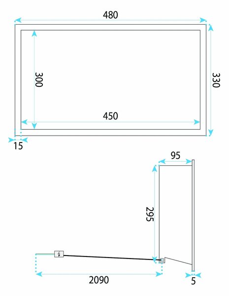 VGRAJENA KOPALNIŠKA POLICA LED 30x45 Titan