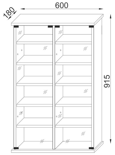 REGAL ZA CD-JE 60/91,5/18 cm barve bukve
