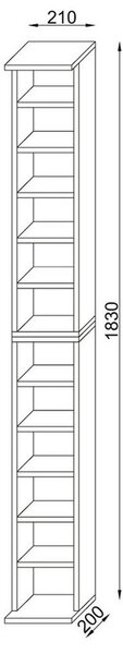 REGAL ZA CD-JE 21/183/20 cm bela