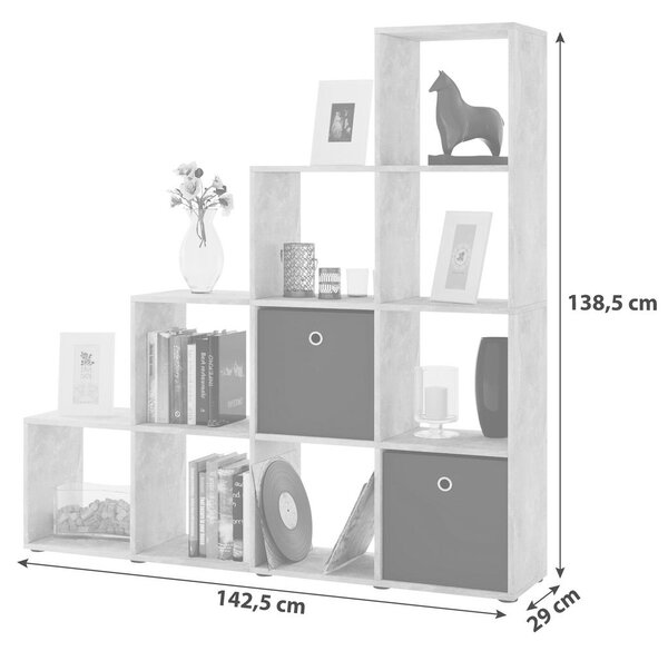 SOBNA PREGRADA 142,5/138,5/29 cm črna