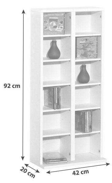 REGAL ZA CD-JE 42/92/20 cm črna