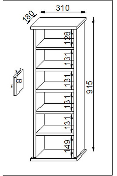 REGAL ZA CD-JE 31/92/18 cm črna
