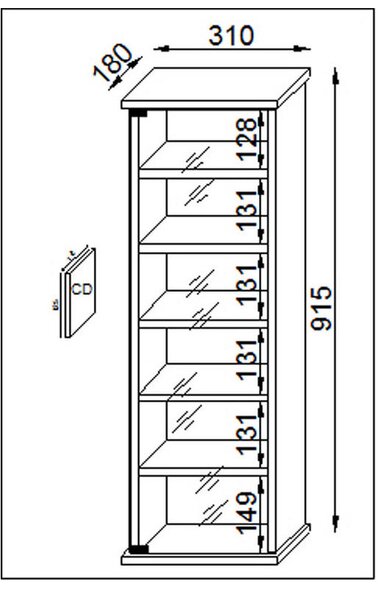 REGAL ZA CD-JE 31/91,5/18 cm barve bukve