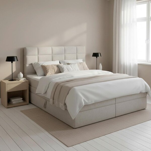 Bessagi Home Postelja Boxspring Aria, Siva