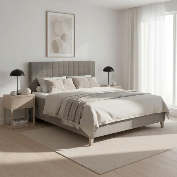 Bessagi Home Postelja Boxspring Olivia, Siva, 180x200