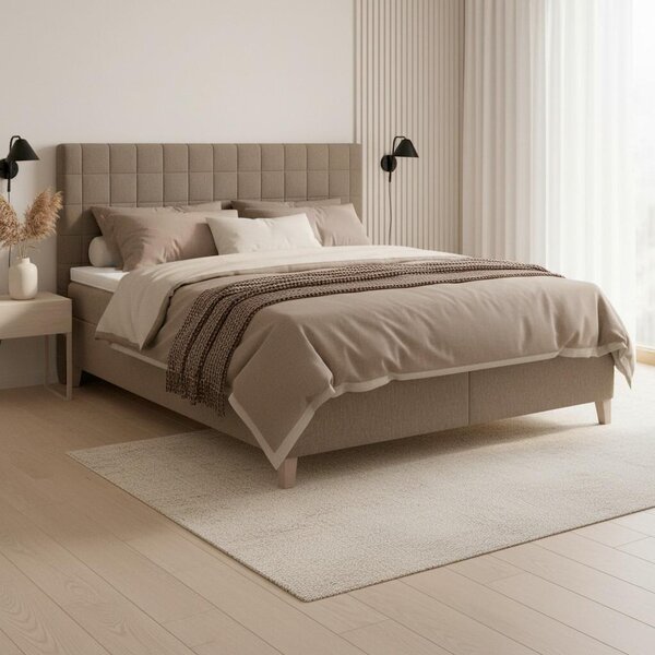 Bessagi Home Postelja Boxspring Olivia, Rjava, 180x200