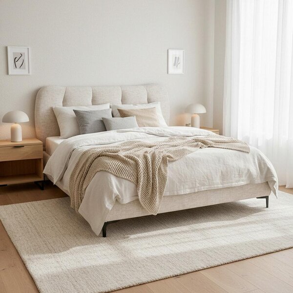 Bessagi Home Oblazinjena Postelja Glaris, Krem Barve, 160x200