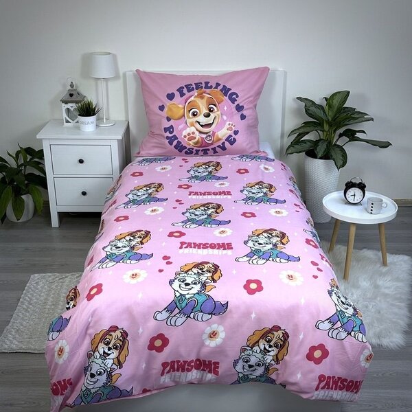 Otroška posteljnina iz mikrovlaken PAW PATROL Pawsome friendships roza Dimenzije posteljnine: 70 x 90 cm | 140 x 200 cm