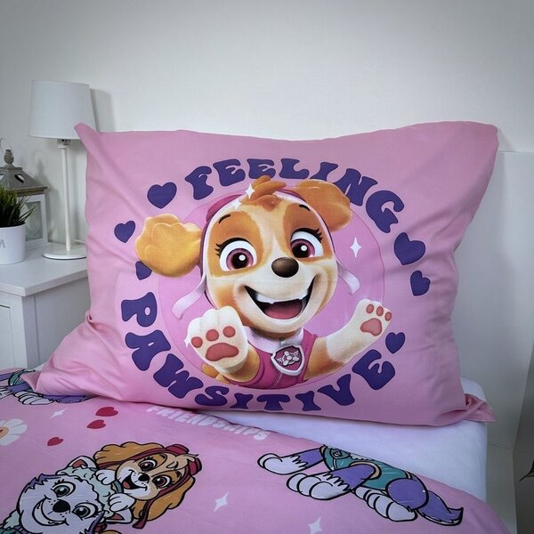 Otroška posteljnina iz mikrovlaken PAW PATROL Pawsome friendships roza Dimenzije posteljnine: 70 x 90 cm | 140 x 200 cm