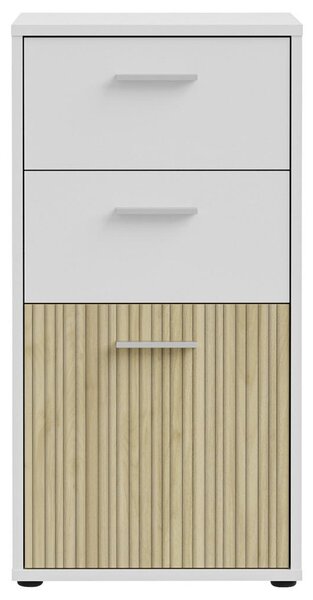 Mömax Komoda Quadro 2, Bela, Barva Hrasta