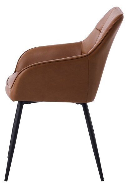 Rjavi oblazinjeni jedilni stoli v kompletu z nasloni za roke 2 ks Nolan Square – Unique Furniture