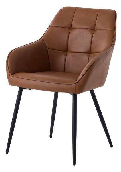 Rjavi oblazinjeni jedilni stoli v kompletu z nasloni za roke 2 ks Nolan Square – Unique Furniture