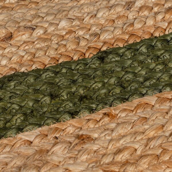 Temno zelena/naravna ročno tkana preproga iz jute 160x230 cm Grace Green – Flair Rugs