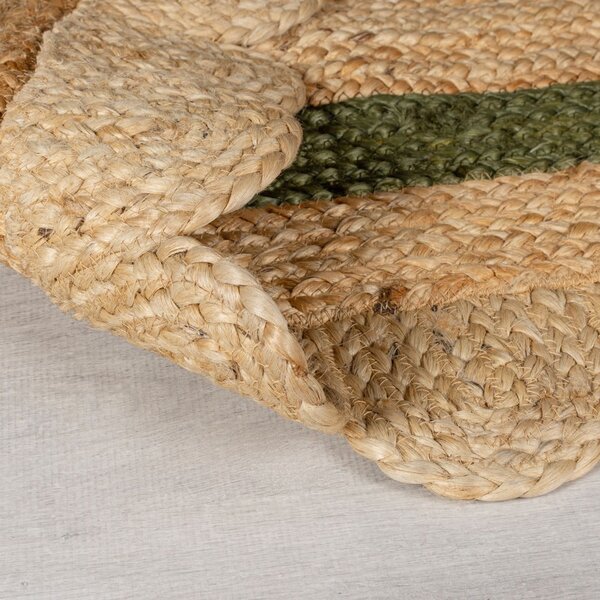 Temno zelena/naravna ročno tkana preproga iz jute 160x230 cm Grace Green – Flair Rugs