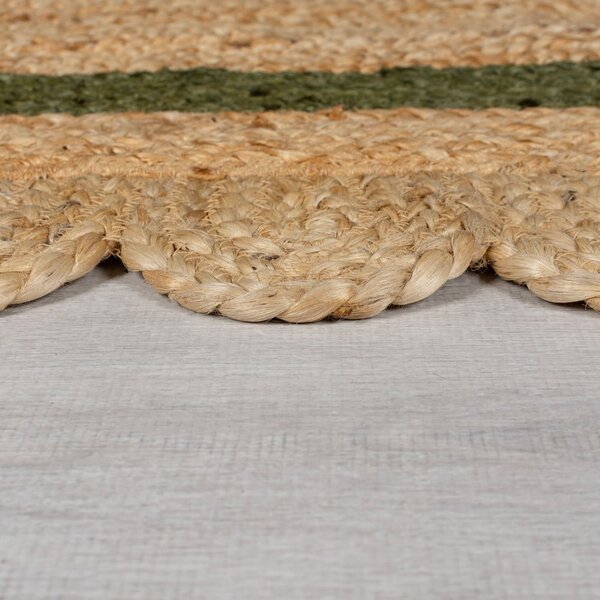 Temno zelena/naravna ročno tkana preproga iz jute 160x230 cm Grace Green – Flair Rugs