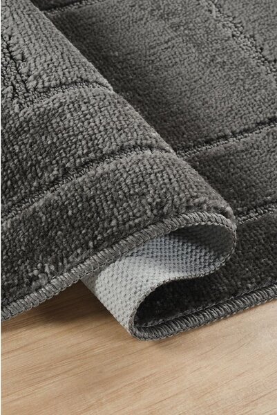 Antracitno sive kopalniške preproge v kompletu 2 ks 50x80 cm Cerceve – Foutastic