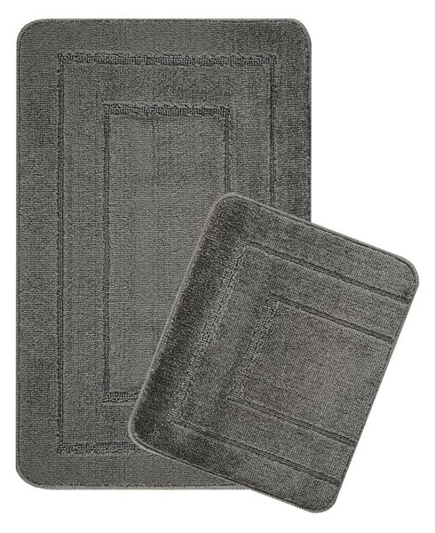 Antracitno sive kopalniške preproge v kompletu 2 ks 50x80 cm Cerceve – Foutastic