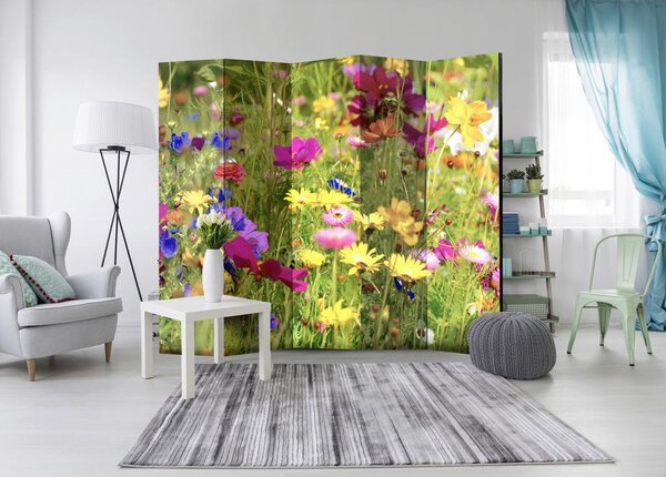 Artgeist Paravan Summer Flowers I, 5-Delni, Enostranski